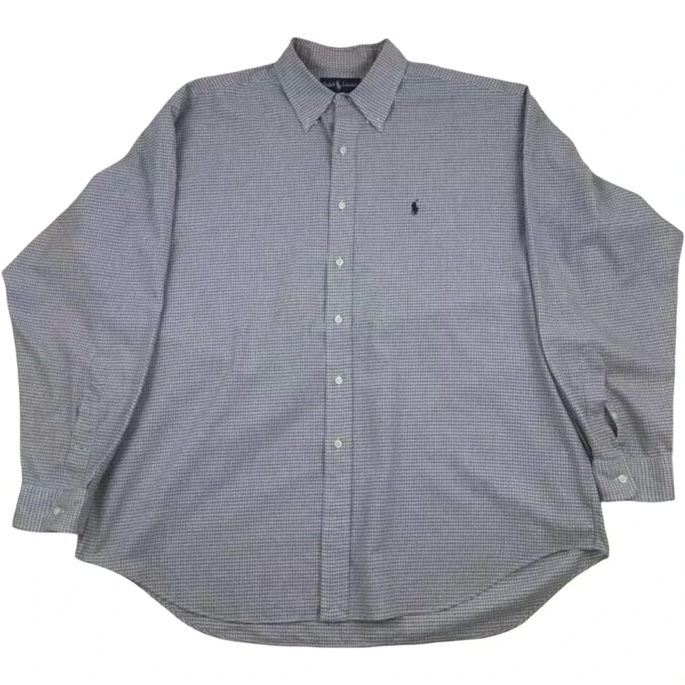 Polo Ralph Lauren Button Down Mens XL Blue Gingham Philip Sport Cotton Shirt